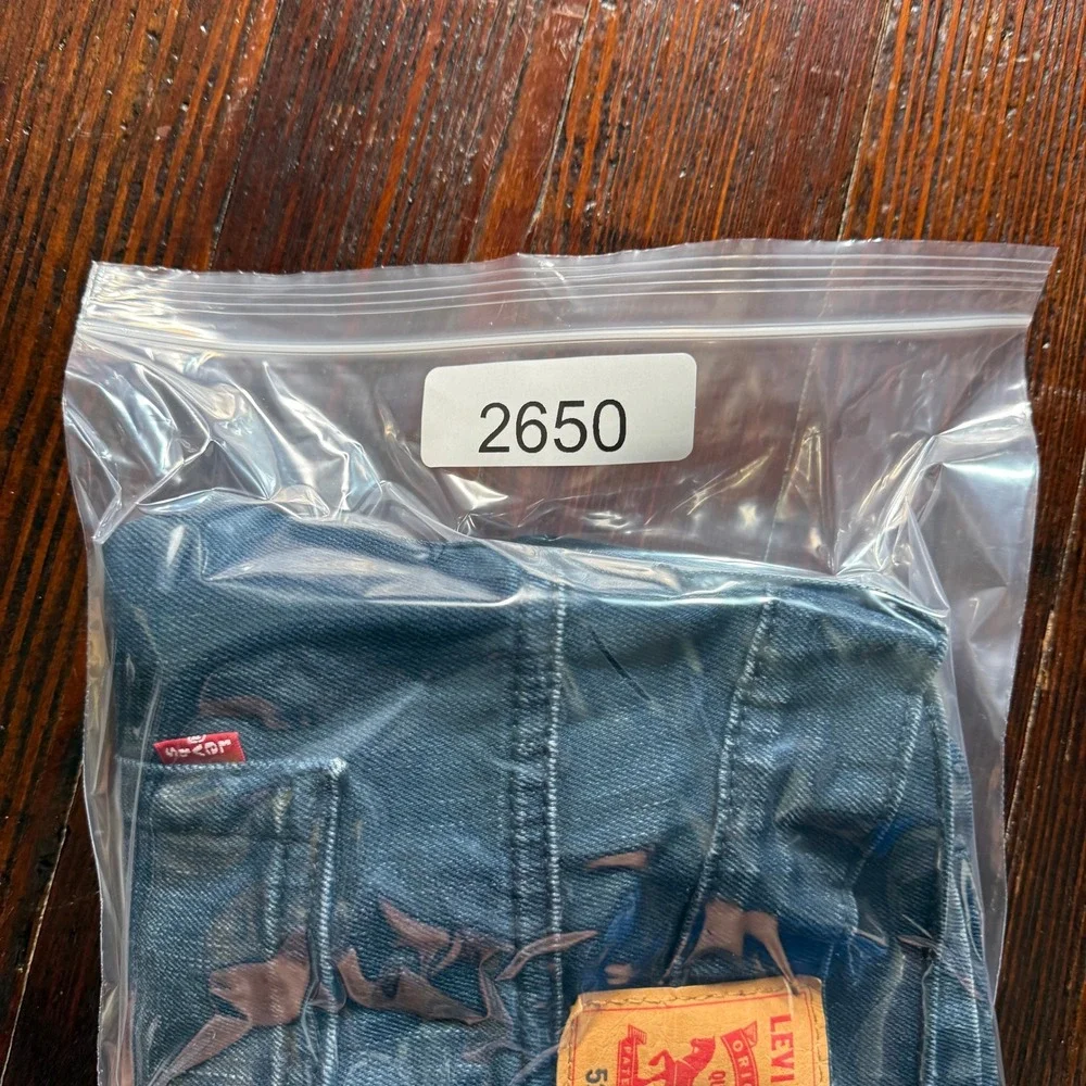 Levis 513 Jeans Mens 34x34 Blue Slim Straight Dark Wash Faded Whiskers